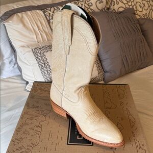 Tecovas Cream Heeled Cowgirl Boots